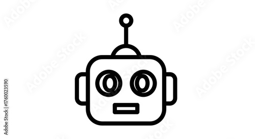Minimalist Schematic Of A Robot Head Antenna With Detailed Outlines And Black Background