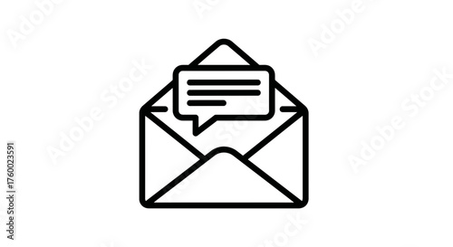 Minimalist Schematic Of An Envelope And Its Dark, Abstract Representation