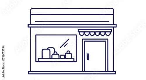 Minimalist Shopfront Icon Design Suitable For Local Business Visuals And Branding