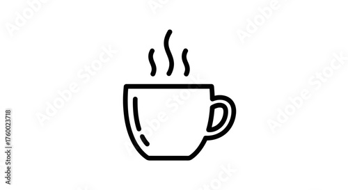 Minimalist Silhouette Of A Steaming Coffee Cup Representing Warmth And Comfort