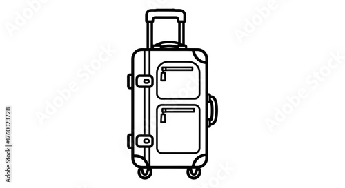 Minimalist Silhouette Of A Suitcase Against Intense Black Background For Travel Purposes
