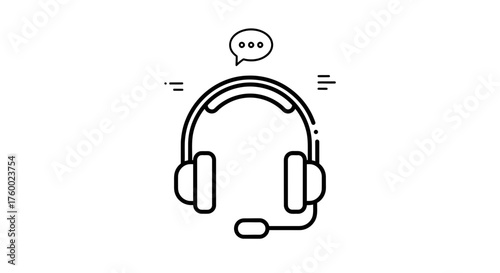 Minimalist Silhouette of Headset, Suggesting Communication and Clarity within the Blackness