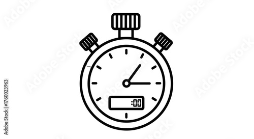 Minimalist Stopwatch Illustration Representing Time, Punctuality, and Deadline Management