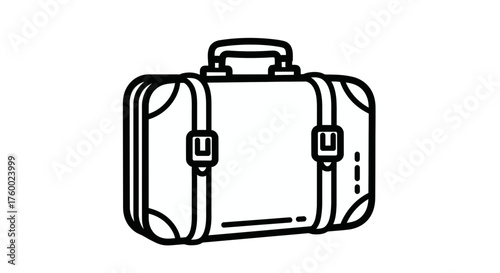 Minimalist Suitcase Icon Against the Black Background: Ready for Travel, Simple Design