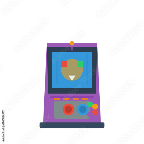 Retro Arcade Game Machine Icon Flat Design
