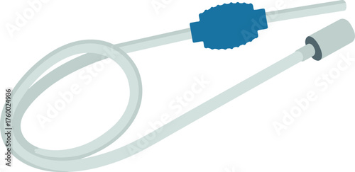 Aquarium Gravel Cleaner and Siphon Pump Tool Flat Design Vector Illustration for Fish Tank Water Changes, Maintenance, and Substrate Cleaning Adobe Illustrator Artwork