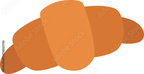 Delicious golden brown croissant icon for breakfast bakery and food related projects