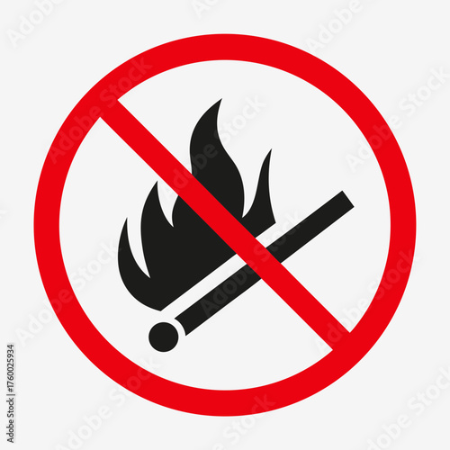 No Fire Sign Vector Silhouette