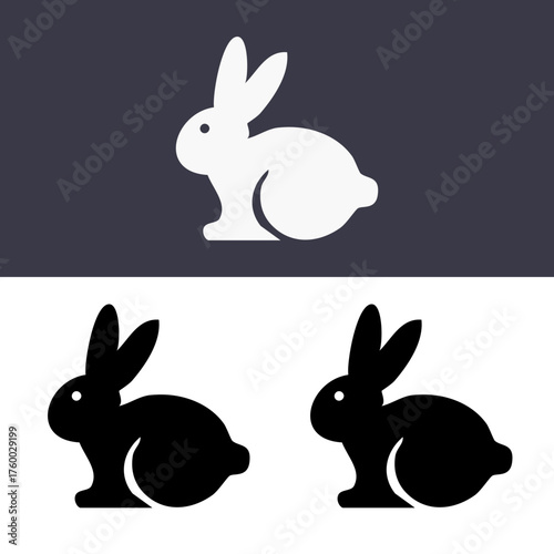  Simple abstract rabbit sign symbol icon vector