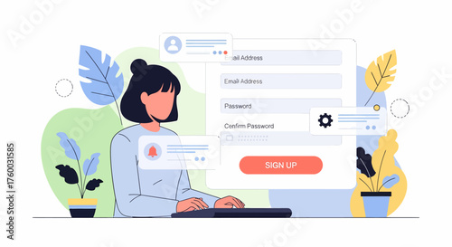 Effortless online registration process for seamless user experience and secure account creation, featuring a simple signup form and clear notifications