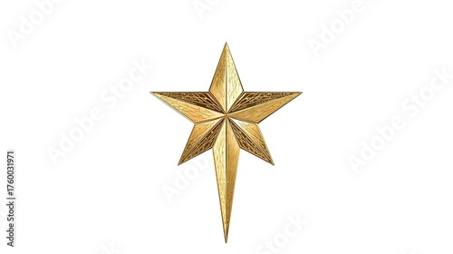 Christmas Tree Star Topper  Isolated on White Background