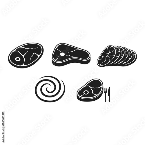Illustration of various cuts of meat