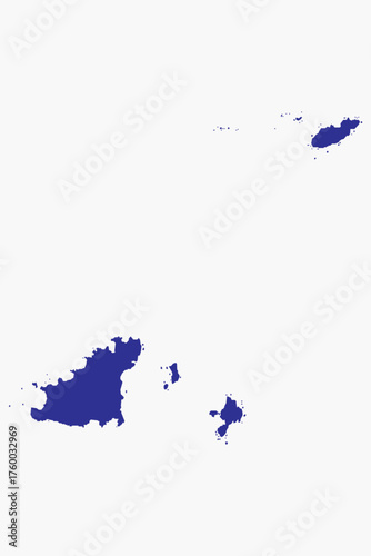 Vector graphic artwork suitable for print and web containing flat detailed map of GUERNSEY