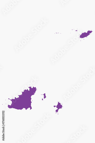 Vector graphic artwork suitable for print and web containing flat detailed map of GUERNSEY