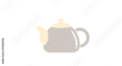 Minimalist Teapot Illustration With Steam on Black Background for Design Projects
