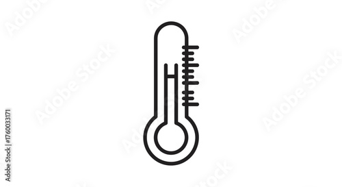 Minimalist Thermometer Icon Against Black Background Represents Temperature Measurement