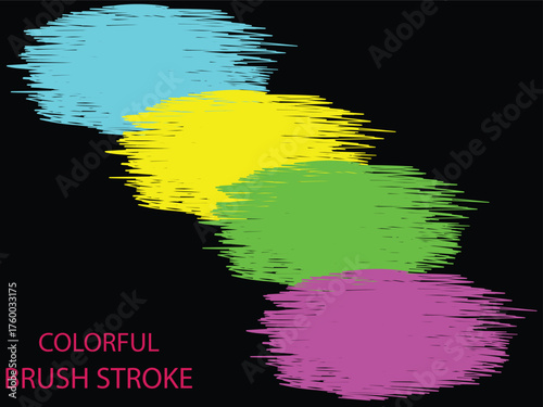 Vibrant colorful brush stroke abstract art,
Neon paint stroke texture on black background,
Bright multicolor artistic brush stroke pattern