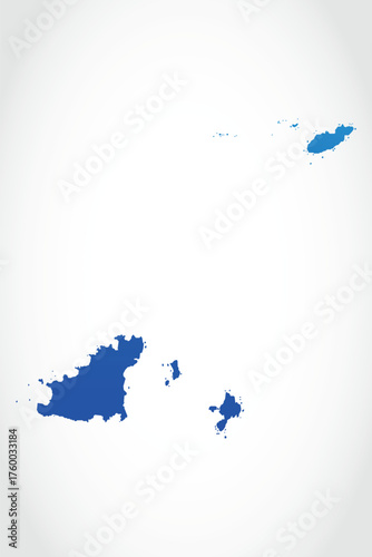 Vector graphic artwork suitable for print and web containing flat detailed map of GUERNSEY