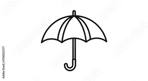 Minimalist Umbrella Icon On Dark Backdrop Representing Protection And Shielding