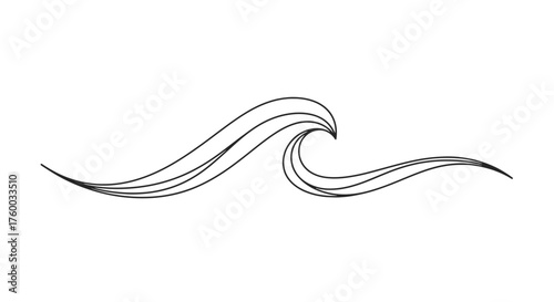 Minimalist Wave Illustration on Black Background Suitable For Design Or Decoration