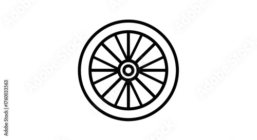 Minimalist Wheel Silhouette Against Dramatic Darkness Showcasing Circular Form