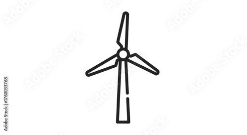 Minimalist Wind Turbine Icon Against a Black Background Displaying Renewable Energy Potential