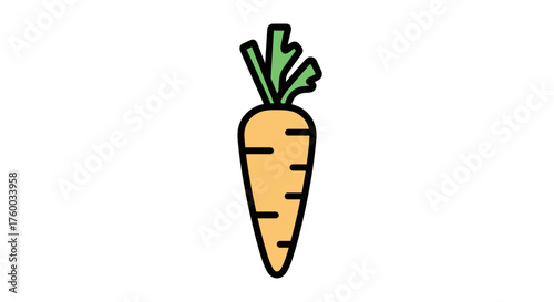 Minimalistic Carrot Illustration Depicted Against a Black Background for Various Uses