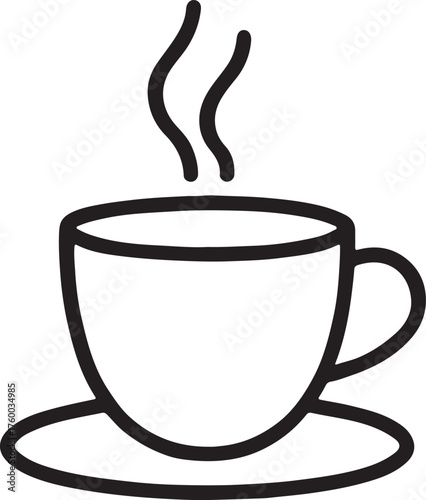 Minimalist Steaming Coffee Cup Icon