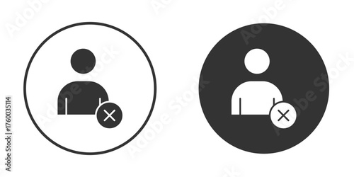 Remove user icon. filled flat sign for mobile concept. Vector graphics