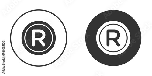 Registered icon. filled flat sign for mobile concept. Vector graphics