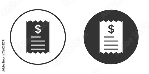 Receipt icon. filled flat sign for mobile concept. Vector graphics