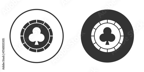 Poker chip icon. filled flat sign for mobile concept. Vector graphics