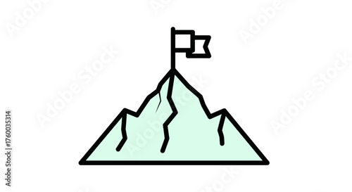 Mountain Top Symbolizing Growth And Achievement Representing Goals And Aspirations