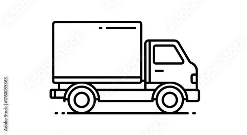 Minimalistic Delivery Truck Icon Depicting Logistics, Shipping, and Transportation