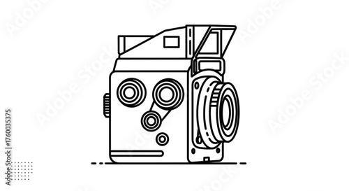 Minimalistic Contour Illustration Depicting Modern Architectural Structure Abstracted Design