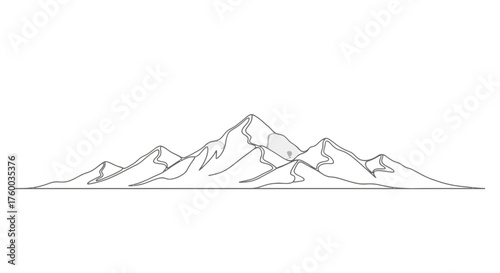 Mountains Silhouette: A Minimalist Depiction of Natural Peaks Against the Black Canvas