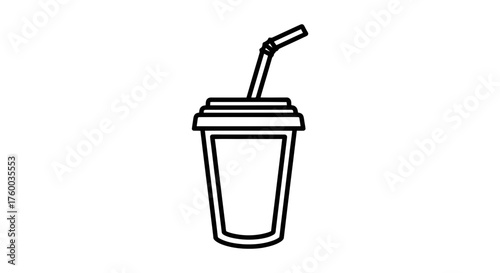 Minimalistic Drink Icon Against Dark Background Depicting A Refreshment For Conceptual Designs