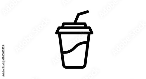 Minimalistic Drink Icon Against Dark Backdrop Perfect For Modern Design Contexts