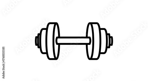 Minimalistic Dumbbell Silhouette Reflecting Strength, Fitness, And Gym Activities For Design