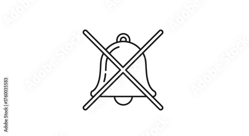 Muted Notification Symbol Silenced Alert Icon Silent Mode Reminder Isolated Design