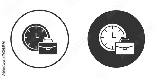 Office time icon. filled flat sign for mobile concept. Vector graphics