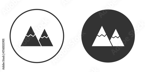 Mountains icon. filled flat sign for mobile concept. Vector graphics