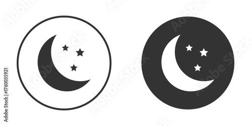 Moon stars icon. filled flat sign for mobile concept. Vector graphics