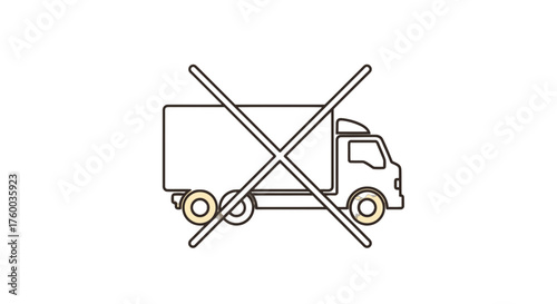 No Delivery Symbol: Prohibited Shipping in Dark Background Illustration