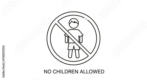 No Children Allowed Sign Indicating Restriction for Child Entry in Specific Locations