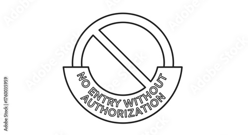 No Entry Sign Illustrating Security, Access Restriction and Limited Permits, Dark Background