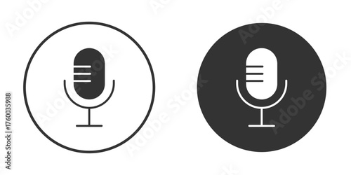 Microphone icon. filled flat sign for mobile concept. Vector graphics