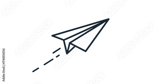 Minimalistic Paper Airplane Departing into the Vast Darkness of a Stellar Black Backdrop