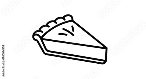 Minimalistic Slice of Pie Icon in Black and White, Perfect for Dessert Concepts