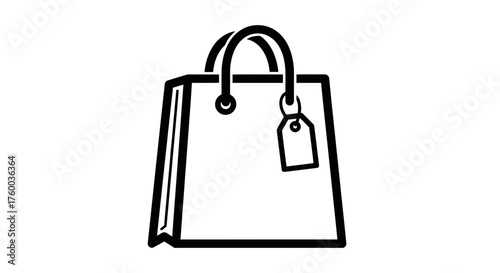 Minimalistic Shopping Bag Icon Representing Retail, Marketing, and E-commerce Essentials